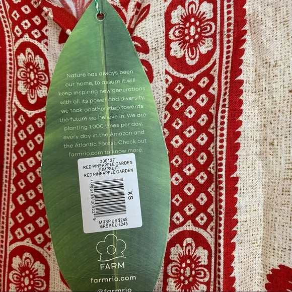 NWT FARM RIO PINEAPPLE GARDEN JUMPSUIT SIZE XS - Picture 9 of 16